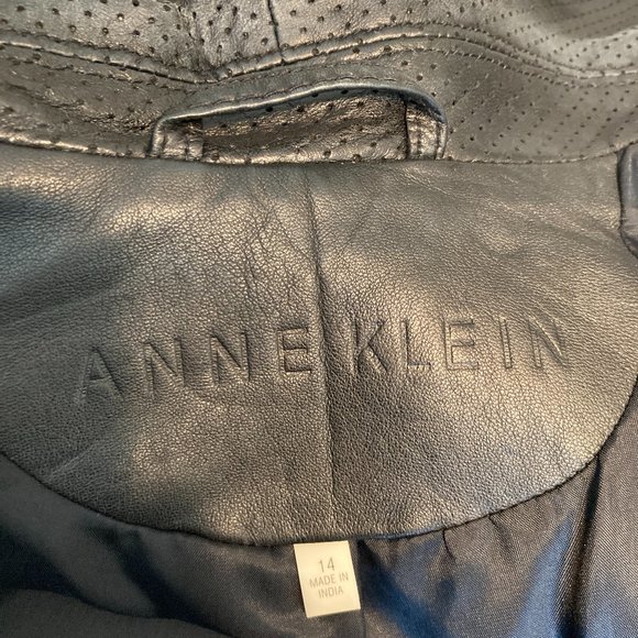 Anne Klein Leather Moto Jacket - Picture 8 of 9